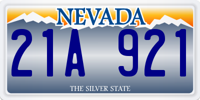 NV license plate 21A921