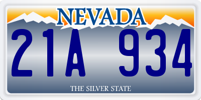 NV license plate 21A934