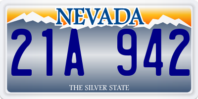 NV license plate 21A942