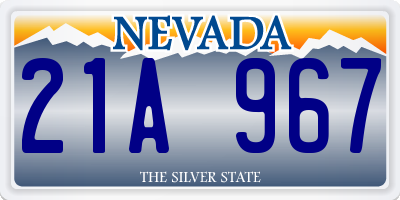 NV license plate 21A967
