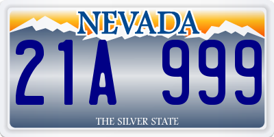 NV license plate 21A999