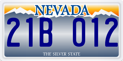 NV license plate 21B012