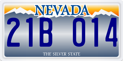 NV license plate 21B014