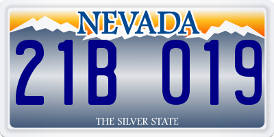 NV license plate 21B019