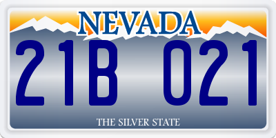 NV license plate 21B021