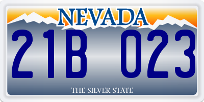NV license plate 21B023