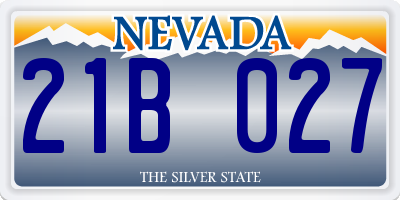 NV license plate 21B027