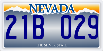 NV license plate 21B029