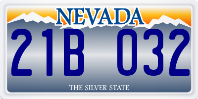 NV license plate 21B032