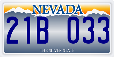 NV license plate 21B033