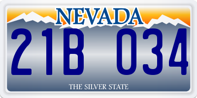 NV license plate 21B034