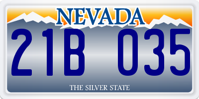 NV license plate 21B035