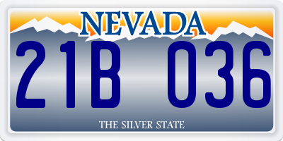 NV license plate 21B036