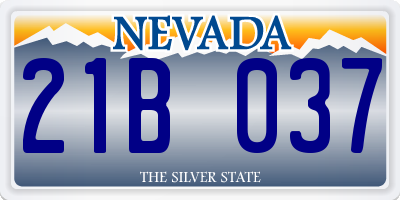 NV license plate 21B037