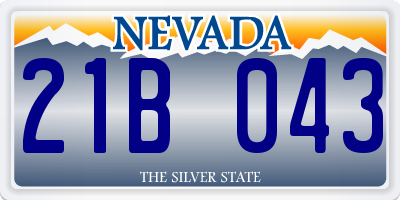 NV license plate 21B043