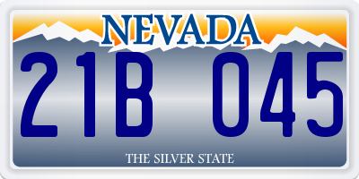NV license plate 21B045