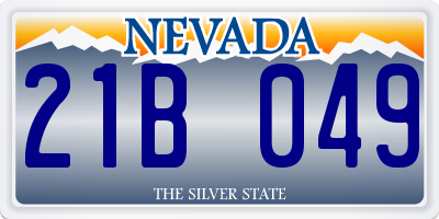 NV license plate 21B049