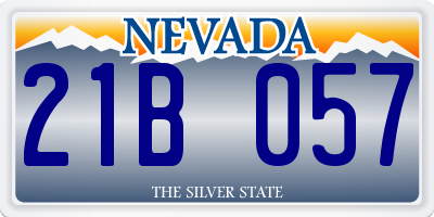 NV license plate 21B057