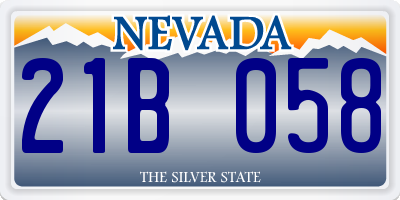 NV license plate 21B058