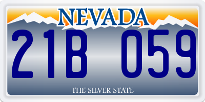 NV license plate 21B059