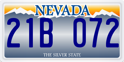 NV license plate 21B072
