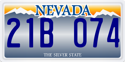 NV license plate 21B074