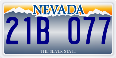 NV license plate 21B077