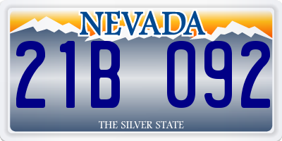 NV license plate 21B092