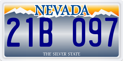 NV license plate 21B097