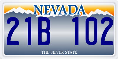 NV license plate 21B102