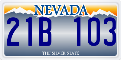 NV license plate 21B103