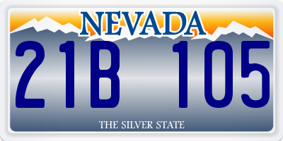 NV license plate 21B105