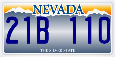 NV license plate 21B110