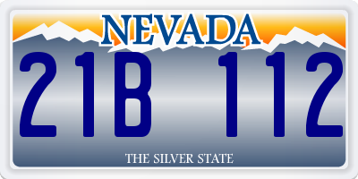 NV license plate 21B112