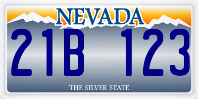 NV license plate 21B123