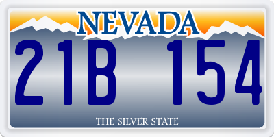 NV license plate 21B154