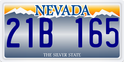 NV license plate 21B165