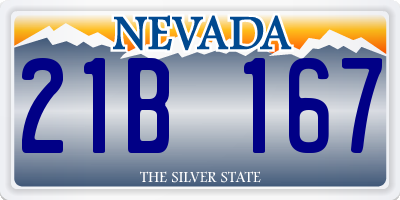 NV license plate 21B167