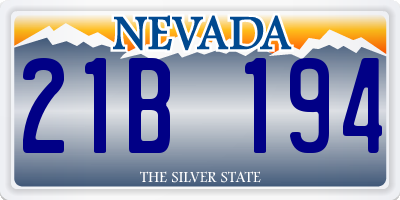 NV license plate 21B194