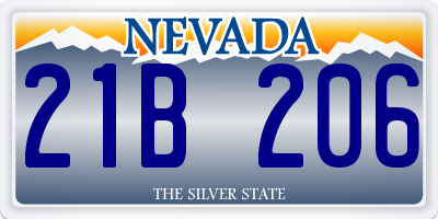 NV license plate 21B206