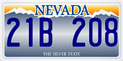 NV license plate 21B208