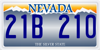 NV license plate 21B210
