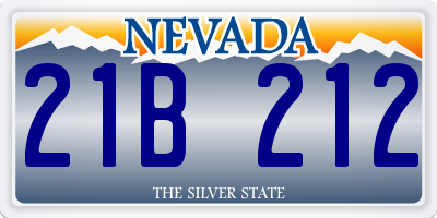 NV license plate 21B212