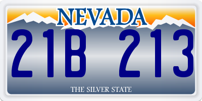 NV license plate 21B213