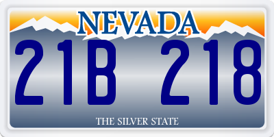 NV license plate 21B218