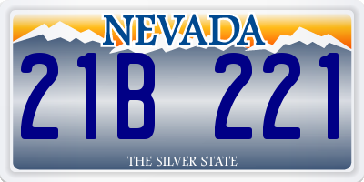 NV license plate 21B221