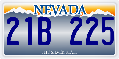 NV license plate 21B225