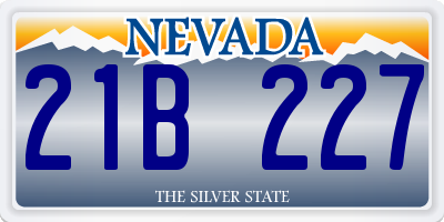 NV license plate 21B227