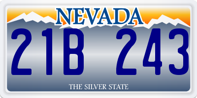 NV license plate 21B243