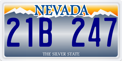 NV license plate 21B247